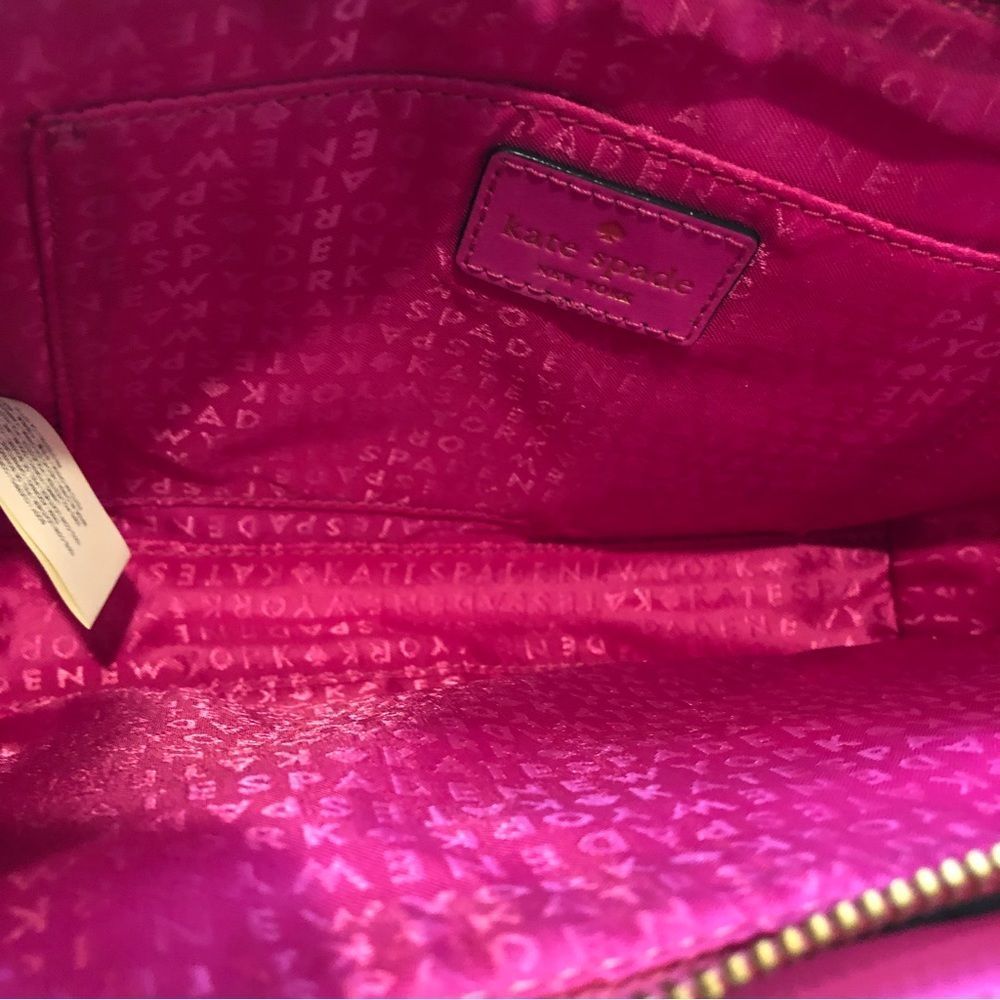 KATE SPADE Hot Pink and Orange Top Zipper Closure Crossbody Bag or Clutch - Picture 15 of 15
